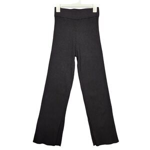 4TH & RECKLESS Black Sweater Rib Knit Split Hem Pull On Lounge Pants SIZE 6